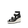 Sorel Women's Cameron Wedge Multistrap Sandals - Black, Chalk - Size 9