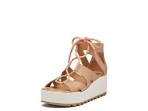 Sorel Women's Cameron Flatform Lace Sandals - Honest Beige - Size 9.5