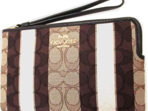 Coach Large Corner Zip Wristlet In Signature Canvas