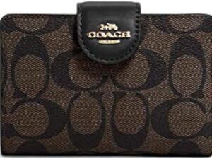 Coach Women's Medium Corner Zip Wallet in Signature Canvas