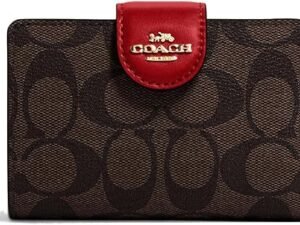 Coach Women's Medium Corner Zip Wallet in Signature Canvas