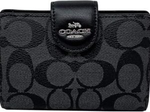 Coach Signature Medium Corner Zip Wallet in Coated Canvas